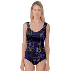 Technology Circuit Board Layout Princess Tank Leotard 