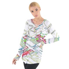 Paris Map Tie Up Tee