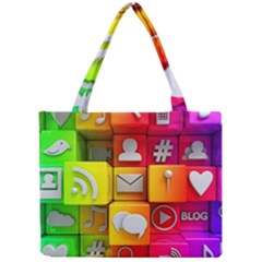 Colorful 3d Social Media Mini Tote Bag