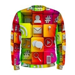 Colorful 3d Social Media Men s Sweatshirt