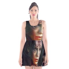 Digital Fantasy Girl Art Scoop Neck Skater Dress