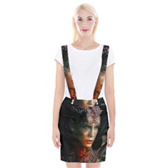Digital Fantasy Girl Art Braces Suspender Skirt