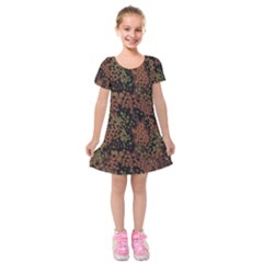 Digital Camouflage Kids  Short Sleeve Velvet Dress by BangZart