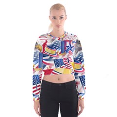 United States Of America Usa  Images Independence Day Cropped Sweatshirt