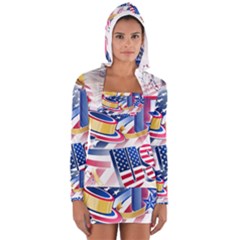 United States Of America Usa  Images Independence Day Long Sleeve Hooded T-shirt by BangZart