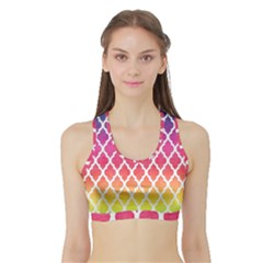 Colorful Rainbow Moroccan Pattern Sports Bra With Border by BangZart