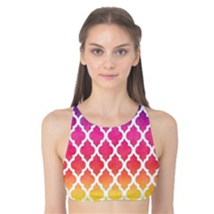 Colorful Rainbow Moroccan Pattern Tank Bikini Top