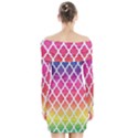 Colorful Rainbow Moroccan Pattern Long Sleeve Off Shoulder Dress View2