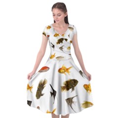 Goldfish Cap Sleeve Wrap Front Dress