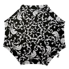 Vector Classicaltr Aditional Black And White Floral Patterns Hook Handle Umbrellas (medium) by BangZart