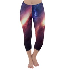 Digital Space Universe Capri Winter Leggings 