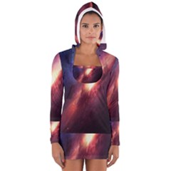Digital Space Universe Long Sleeve Hooded T-shirt