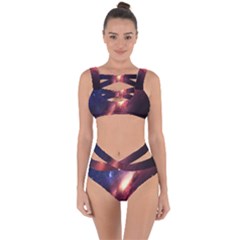 Digital Space Universe Bandaged Up Bikini Set 