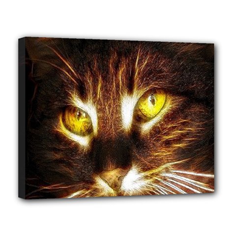 Cat Face Canvas 14  X 11  by BangZart