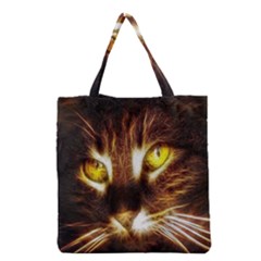 Cat Face Grocery Tote Bag