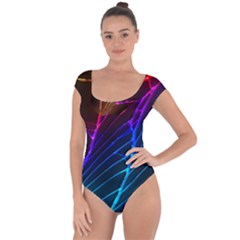 Cracked Out Broken Glass Short Sleeve Leotard  by BangZart