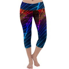 Cracked Out Broken Glass Capri Yoga Leggings by BangZart