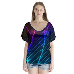 Cracked Out Broken Glass Flutter Sleeve Top