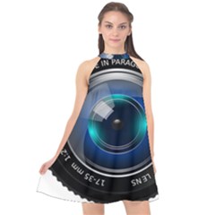 Camera Lens Prime Photography Halter Neckline Chiffon Dress  by BangZart