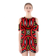 Traditional Art Pattern Shoulder Cutout One Piece