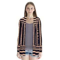 Wooden Pause Play Paws Abstract Oparton Line Roulette Spin Drape Collar Cardigan