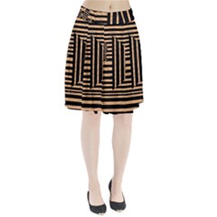 Wooden Pause Play Paws Abstract Oparton Line Roulette Spin Pleated Skirt