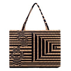 Wooden Pause Play Paws Abstract Oparton Line Roulette Spin Medium Tote Bag by BangZart