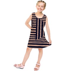 Wooden Pause Play Paws Abstract Oparton Line Roulette Spin Kids  Tunic Dress