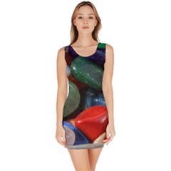 Stones Colors Pattern Pebbles Macro Rocks Bodycon Dress