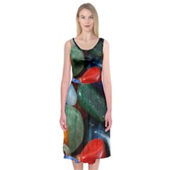 Stones Colors Pattern Pebbles Macro Rocks Midi Sleeveless Dress