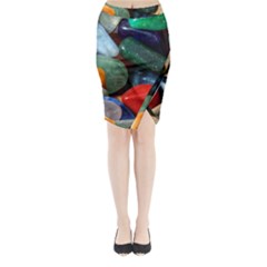 Stones Colors Pattern Pebbles Macro Rocks Midi Wrap Pencil Skirt