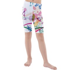 Butterfly Vector Art Kids  Mid Length Swim Shorts