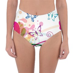 Butterfly Vector Art Reversible High-waist Bikini Bottoms by BangZart