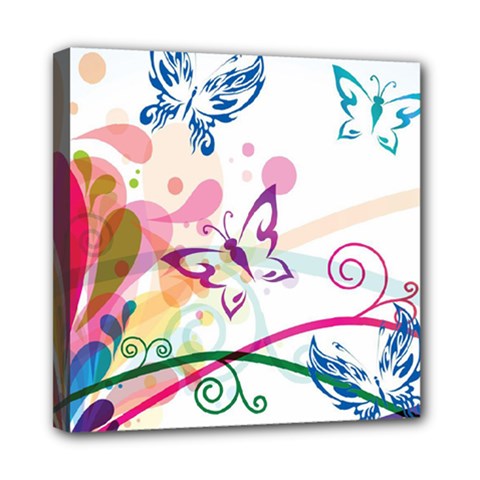 Butterfly Vector Art Mini Canvas 8  X 8 