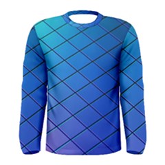 Blue Pattern Plain Cartoon Men s Long Sleeve Tee