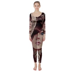 Beautiful Women Fantasy Art Long Sleeve Catsuit