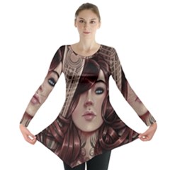 Beautiful Women Fantasy Art Long Sleeve Tunic 