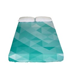 Bright Blue Turquoise Polygonal Background Fitted Sheet (full/ Double Size) by TastefulDesigns