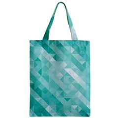 Bright Blue Turquoise Polygonal Background Zipper Classic Tote Bag by TastefulDesigns