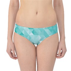 Bright Blue Turquoise Polygonal Background Hipster Bikini Bottoms by TastefulDesigns