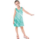 Bright blue turquoise polygonal background Kids  Sleeveless Dress View1