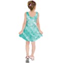 Bright blue turquoise polygonal background Kids  Sleeveless Dress View2