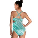 Bright blue turquoise polygonal background Tankini Set View2