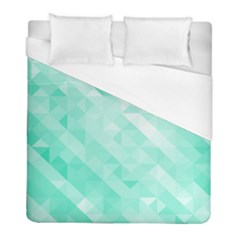 Bright Green Turquoise Geometric Background Duvet Cover (full/ Double Size) by TastefulDesigns
