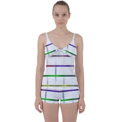 Blurred Lines Tie Front Two Piece Tankini