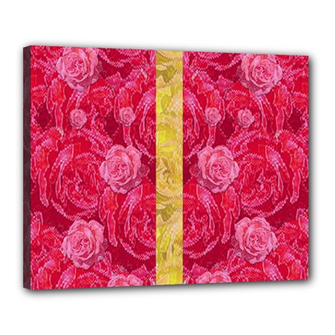 Rose And Roses And Another Rose Canvas 20  X 16  by pepitasart