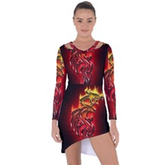 Dragon Fire Asymmetric Cut-out Shift Dress