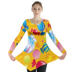 Sweets And Sugar Candies Vector  Long Sleeve Tunic  by BangZart