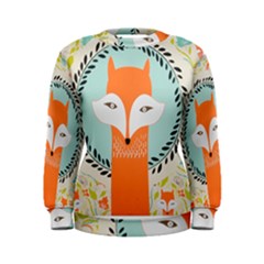 Foxy Fox Canvas Art Print Traditional Women s Sweatshirt