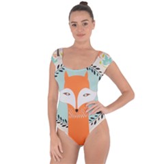 Foxy Fox Canvas Art Print Traditional Short Sleeve Leotard 